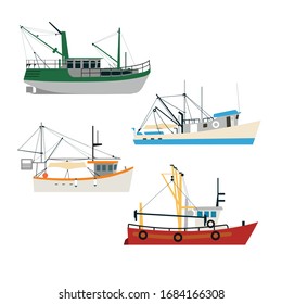 Draw boat vector collection design
