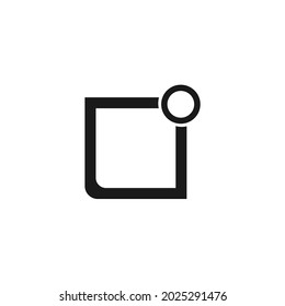 draw a box with a small circle in the top corner