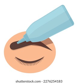 Draw brow icon cartoon vector. Makeup brush. Facial care