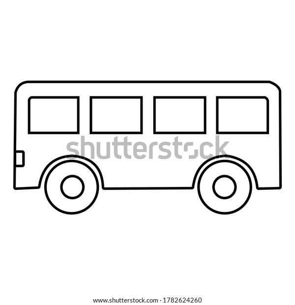 Draw Bus Lines Vector Coloring Book Stock Vector (royalty Free 