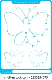 Draw a butterfly with dots. Worksheet.