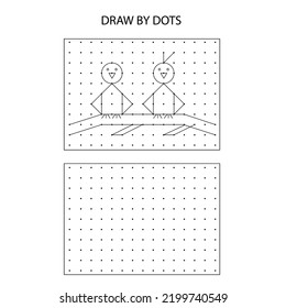 Draw By Dots Example Stock Vector (royalty Free) 2199740549 