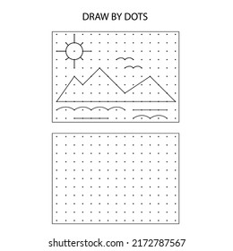 Draw by dots tasks for children