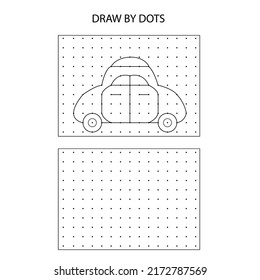 Draw by dots tasks for children