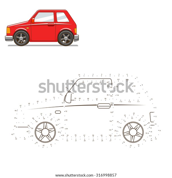 Draw car\
educational game vector\
illustration