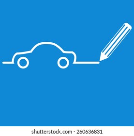 draw car, vector