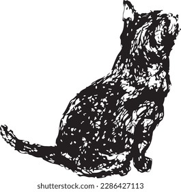 Dibujar un gato con una pluma de tinta negra