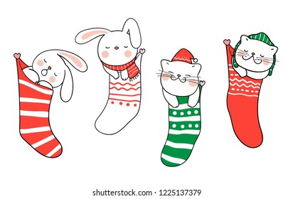 Christmas Animal Drawing Images Stock Photos Vectors Shutterstock