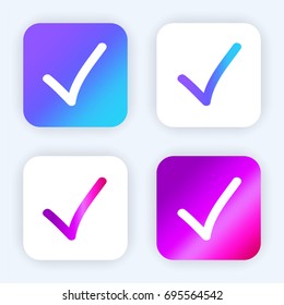 Draw Check mark bright purple and blue gradient app icon