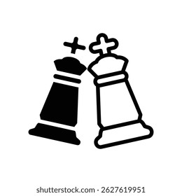 draw in chess solid icon vector design good for web or mobile app