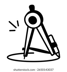 Draw circles using hand drawn style compass icon.