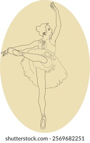 Draw of a classical dancer ballerina