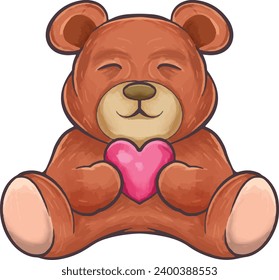 Draw collection stickers cute Teddy bear for valentine. valentine cutte sticker for tshirt emote. love slogan with cute bear toy. valentine clip art	
