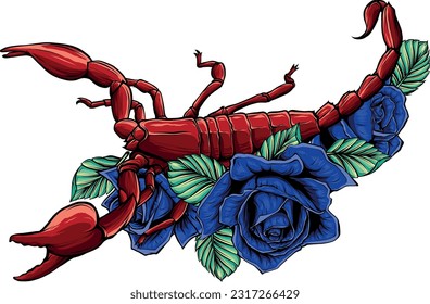 draw colored animal scorpion vector illustration design