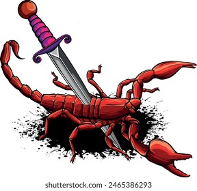 draw colored animal scorpion vector illustration design