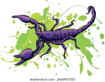 draw colored animal scorpion vector illustration design