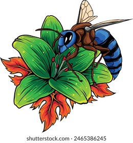 draw of colored bee vector illustration design