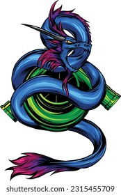 draw of colored dragon vector illustration design