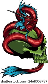 draw of colored dragon vector illustration design