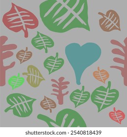 Draw a colored seamless pattern with a leaf theme for a unique design