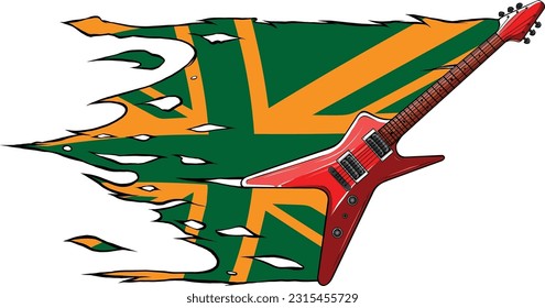 draw colorful Electric guitar vector illustration design