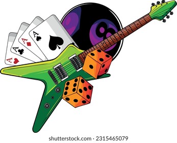 draw colorful Electric guitar vector illustration design