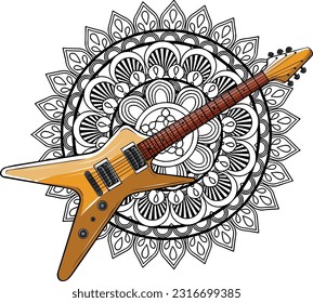 draw colorful Electric guitar vector illustration design