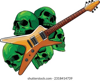 draw colorful Electric guitar vector illustration design