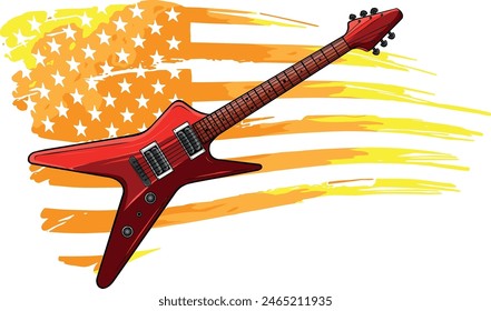 draw colorful Electric guitar vector illustration design