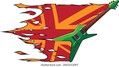 draw colorful Electric guitar vector illustration design