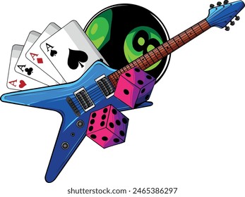 draw colorful Electric guitar vector illustration design