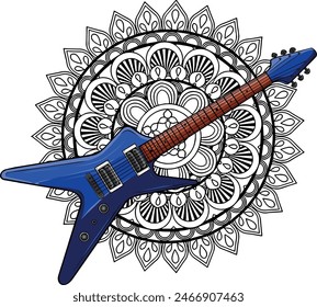 draw colorful Electric guitar vector illustration design