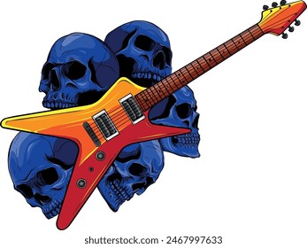 draw colorful Electric guitar vector illustration design