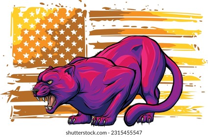 draw colorful feline cougar. vector illustration design