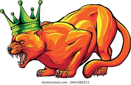 draw colorful feline cougar. vector illustration design