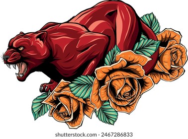 draw colorful feline cougar. vector illustration design