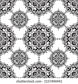 Draw a colorful mandala seamless pattern design. Vector design. illustration Eps10.