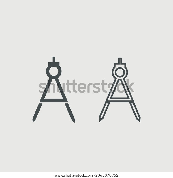 Draw with\
compass vector icon illustration\
sign