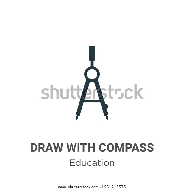 Draw with compass\
vector icon on white background. Flat vector draw with compass icon\
symbol sign from modern education collection for mobile concept and\
web apps design.