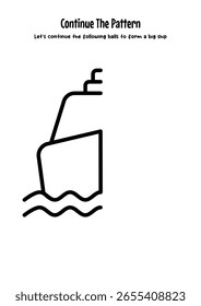 Draw to complete the boat pattern, enhancing fine motor skills