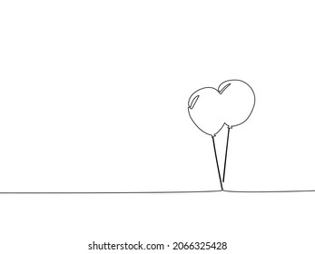 Draw a continuous line of balloons. Happy important day concept. vector illustration