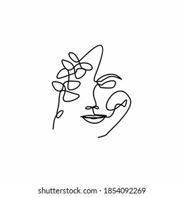 draw a continuous line of a woman's face