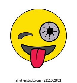 draw crazy face vector illustration cartoon