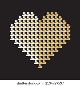 Dibuja un corazón crema. Ilustración vectorial. Día de San Valentín.