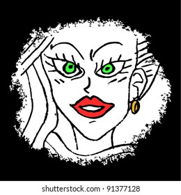 Draw of creative pretty woman