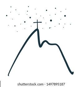 Draw the cross symbol is a cartoon and then create a vector.