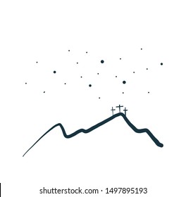 Draw the cross symbol is a cartoon and then create a vector.