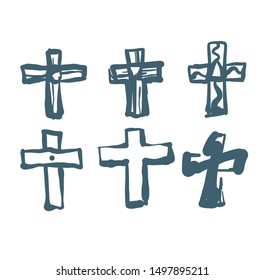 Draw the cross symbol is a cartoon and then create a vector.