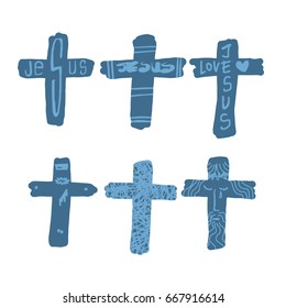 Draw the cross symbol is a cartoon and then create a vector. 