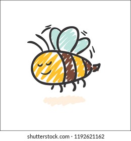 draw cute bee insect vectors